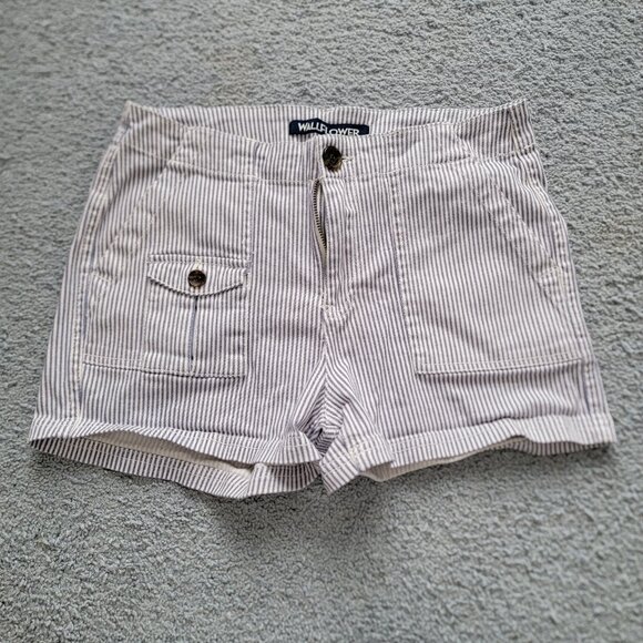 Women's Wallflower Blue/White Seersucker Stretch Shorts EUC SIZE 7 - Picture 13 of 14